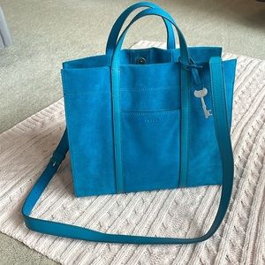 Fossil Blue Suede Purse